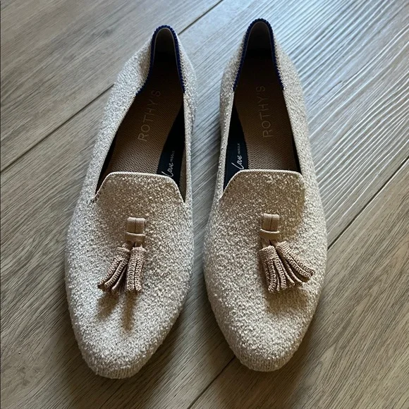NEW Rothy's Almond Tassel Loafer in Toasty Boucle Size 7.5 Limited Edition RARE - Picture 5 of 10